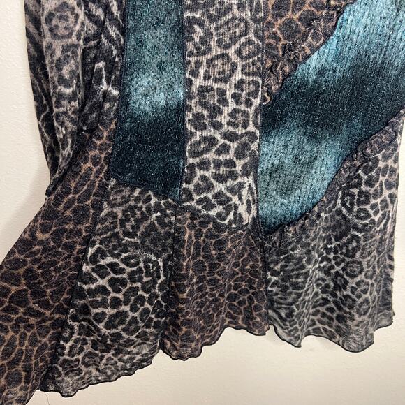 Adore Brown Gray Animal Print Tunic Medium - Picture 4 of 10